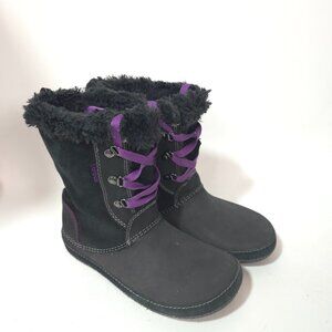 Crocs Women’s AllCast Luxe Faux Fur Winter Boots Black Purple Size 7